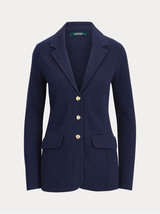 Lauren Ralph Lauren Jackets & Blazers - Lauren Ralph Lauren Navy Knit Blazer Gold Buttons Size XL